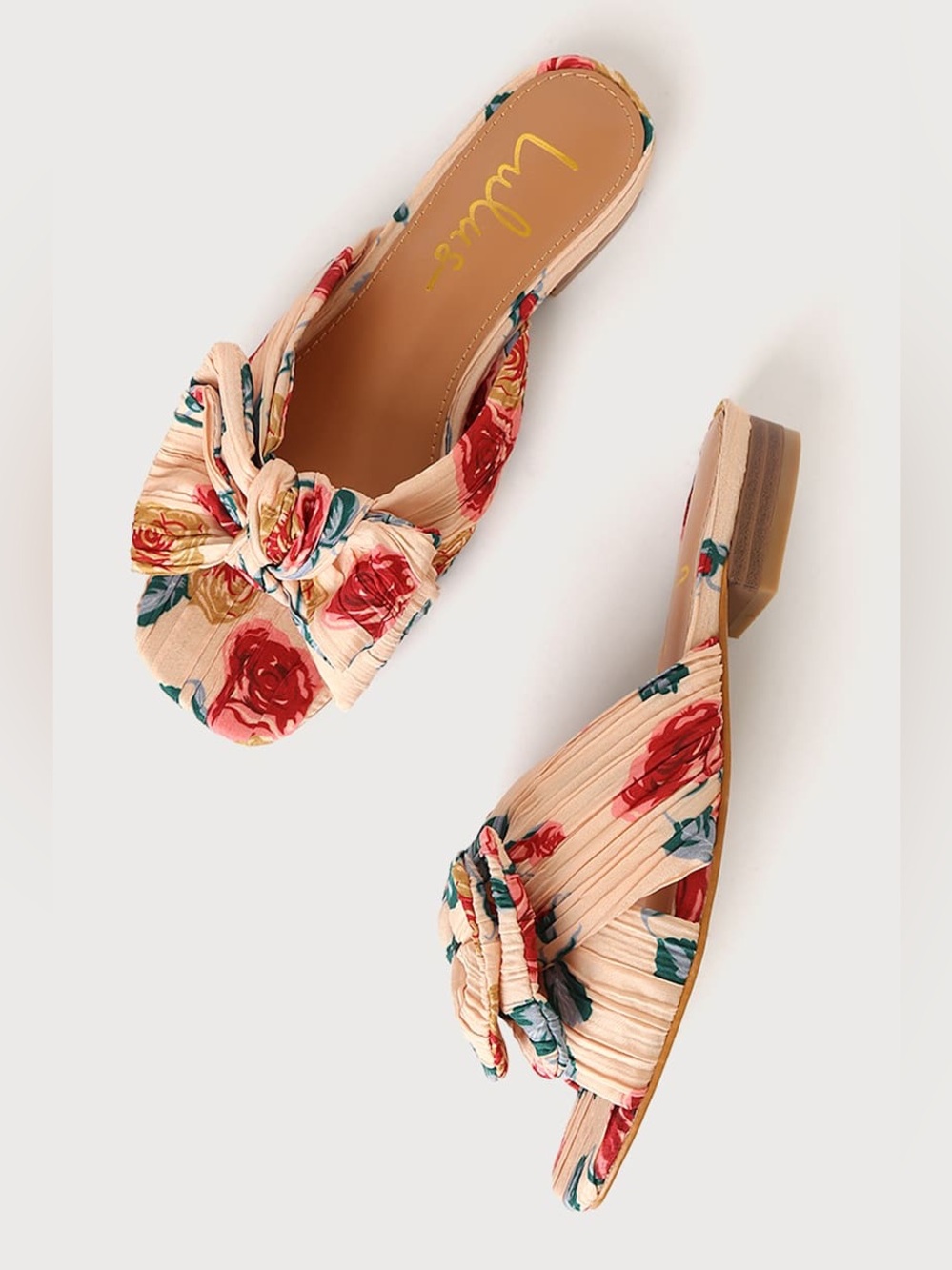 🌺 Lulus Coquette Cottagecore Balletcore Floral Bow Slide Sandals Pink Romantic